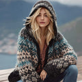 Women's Norwegian Icelandic Jacquard Cozy Knitted Cardigan elevenforest