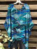 Women's Abstract Glass Sea Fish Print Top