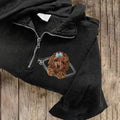 Comstylish Women's Cute Embroidery Dog Art Casual Sweatshirt