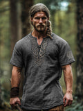 Men's Vintage Viking Celtic Knot Art Linen Shirt artswardrobe