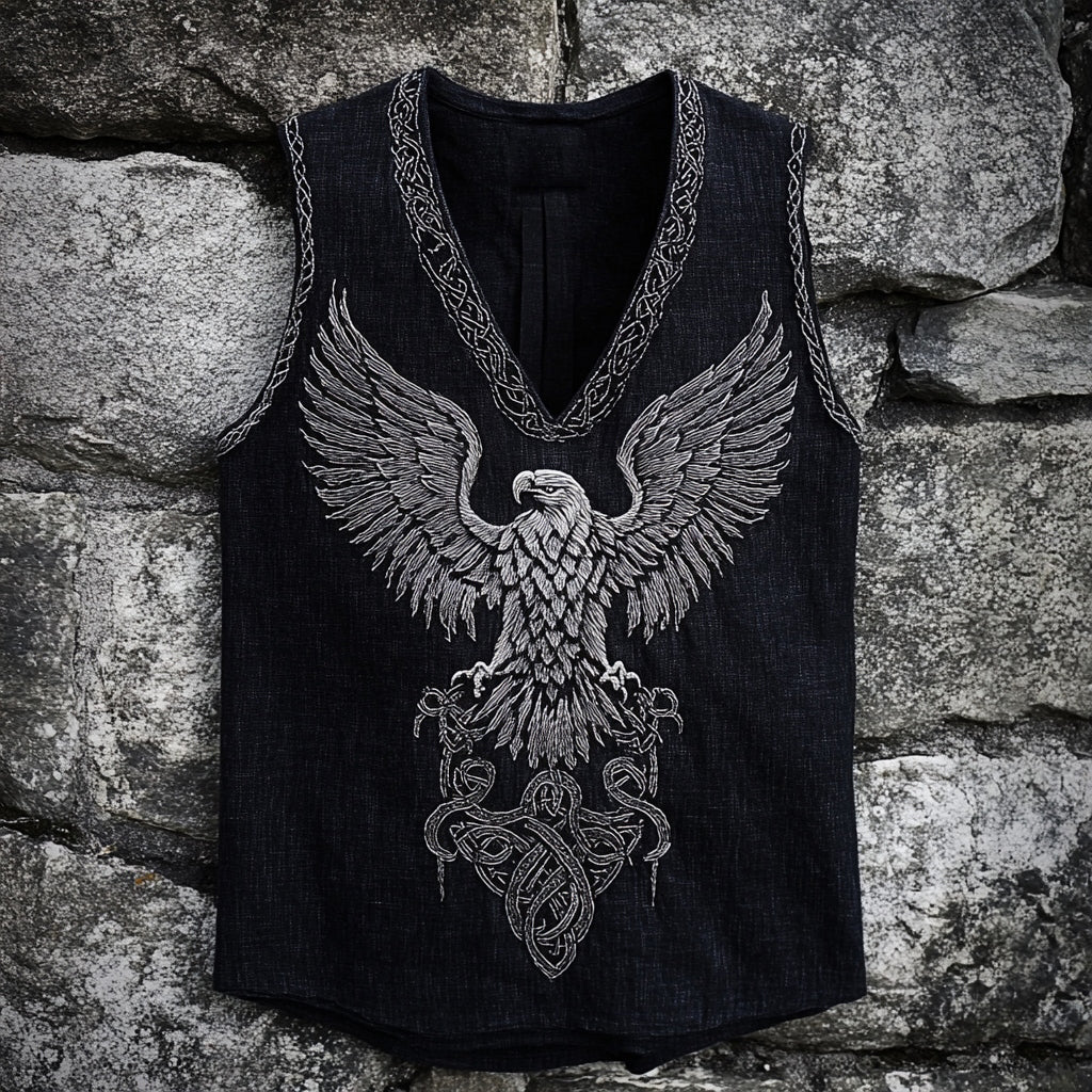 Men's Eagle Totem Celtic Knot V Neck Vest artswardrobe