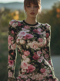 Comstylish Women's Vintage Floral Print Dress