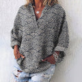 Comstylish Vintage Japanese Traditional Sashiko SevenBerry Art Linen Blend Tunic