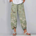 Comstylish Floral Bird Print Loose Casual Pants