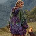 Comstylish Women's Tree Of Life Gradient Cozy Pocket Hooded Cardigan