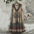 Tribal Viking Celtic Knot Gradient Art Linen Tank Dress artswardrobe