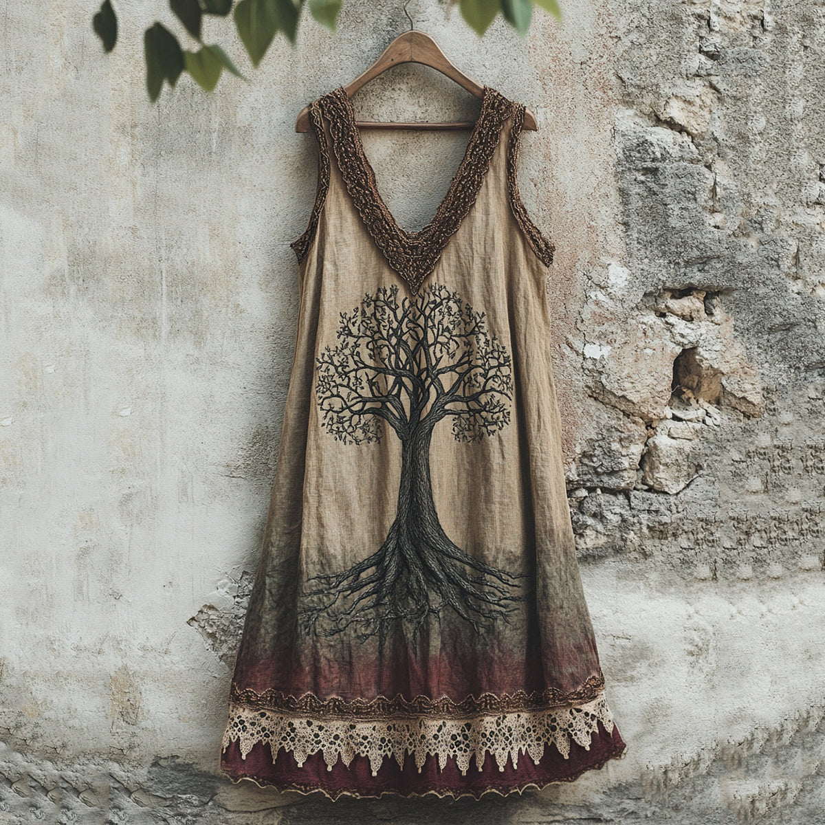 Tribal Viking Celtic Knot Gradient Art Linen Tank Dress artswardrobe