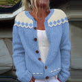 Vintage Icelandic Design Knitted Jacquard Sweater Cardigan elevenforest