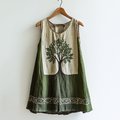 Women's Viking Tree Of Life Celtic Knot Pattern Art Linen Sleeveless Top artswardrobe
