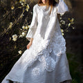 Women's Casual Retro Bohemian Embroidered Floral Print Dress artswardrobe