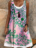 Women's Hippie Art Painting Printed Tank Dress