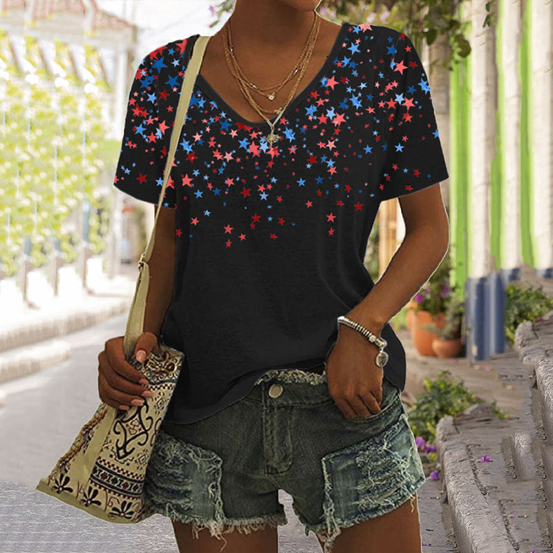 Women's Vintage Flag Print T-shirt artswardrobe