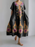 Women'S Ethnic Pattern Short-Sleeved Dress