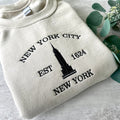Comstylish 1624 Empire State Building Embroidered Casual Sweatshirt