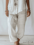 Women's Casual Solid Color Cotton Pants