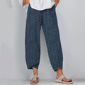 Comstylish Japanese Waves Art Cropped Casual Pants