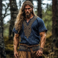 Men's Vintage Viking Celtic Knot Art Linen Blend Shirt artswardrobe