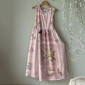 Vintage Floral Round Neck Tank Midi Dress artswardrobe