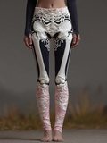 Comstylish Women's Anatomical Style Dark Halloween-themed Knitted Tight-fitting Leggings