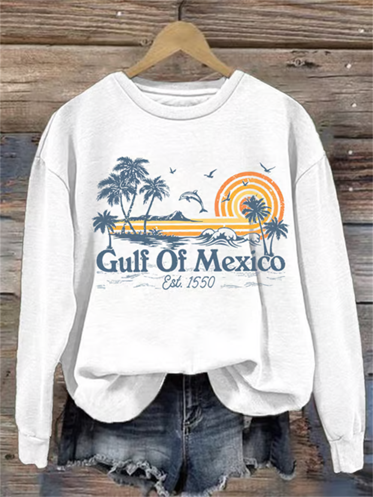 Comstylish Women's Gulf Of Mexico Printed Sweatshirt