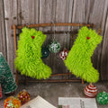 Comstylish Comstylish Christmas Monster Green Fuzzy Plush Sock Ornament