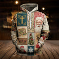 Comstylish Men's Retro Christmas Faith Pattern Casual Hoodie