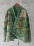 Comstylish Lotus Japanese Art Cozy Fleece Kimono Cardigan