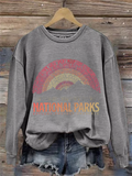 Comstylish Women's Hotspots 63 National Parks Explore, Protect, And Preserve Printed Casual Sweatshirts