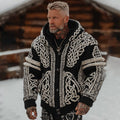 Men's Viking Celtic Knot Button Cozy Jacquard Cardigan Sweater artswardrobe