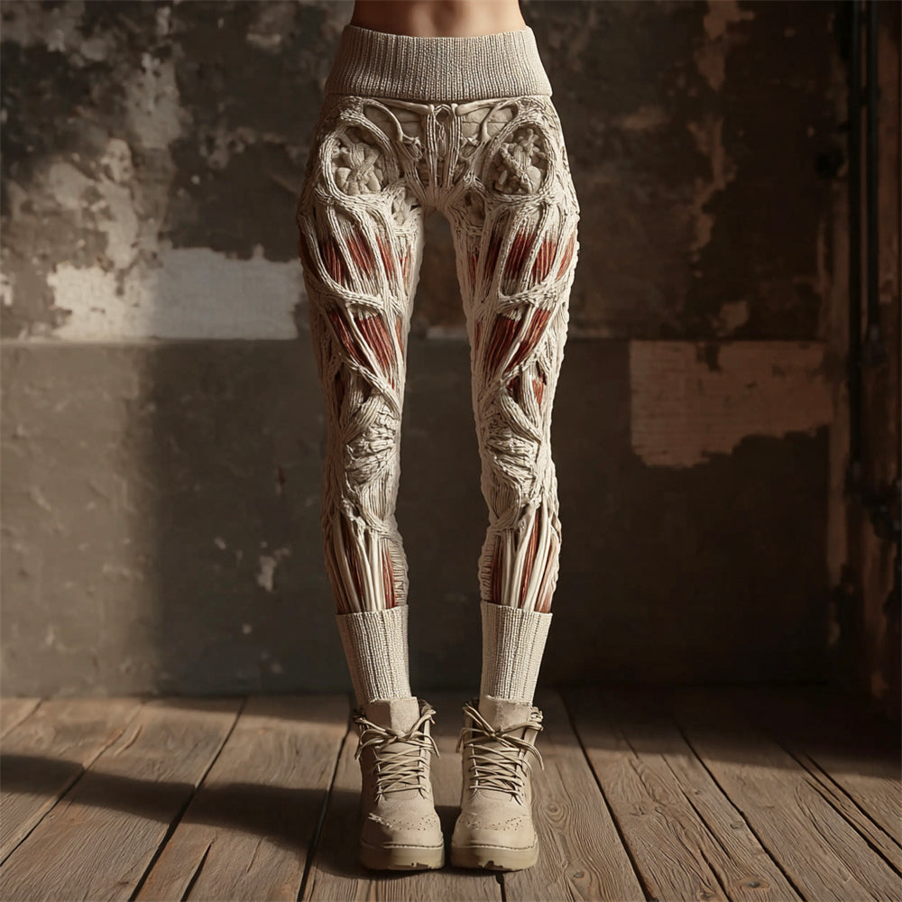 Halloween Muscle Anatomy Art Women's Knit Leggings artswardrobe