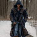 Men's Vintage Viking Celtic Knot Art Pocket Long Cardigan Sweater artswardrobe