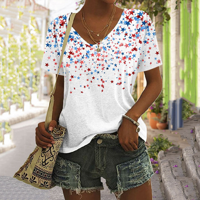 Women's Vintage Flag Print T-shirt artswardrobe