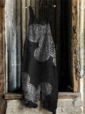 Comstylish Sea Waves Ripples Japanese Lino Art Linen Blend Jumpsuit