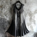 Vintage Raven Celtic Gradient 3d Graphics Linen Tank Dress artswardrobe