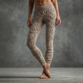 Vintage Viking Celtic Knot Art Knit Jacquard Cozy Leggings artswardrobe