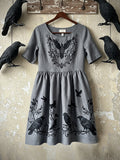 Women's Tribal Raven Embroidery Celtic Lace Art Tank Dress artswardrobe