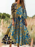 Women's Art Painting Hippie Print Round Neck Dress