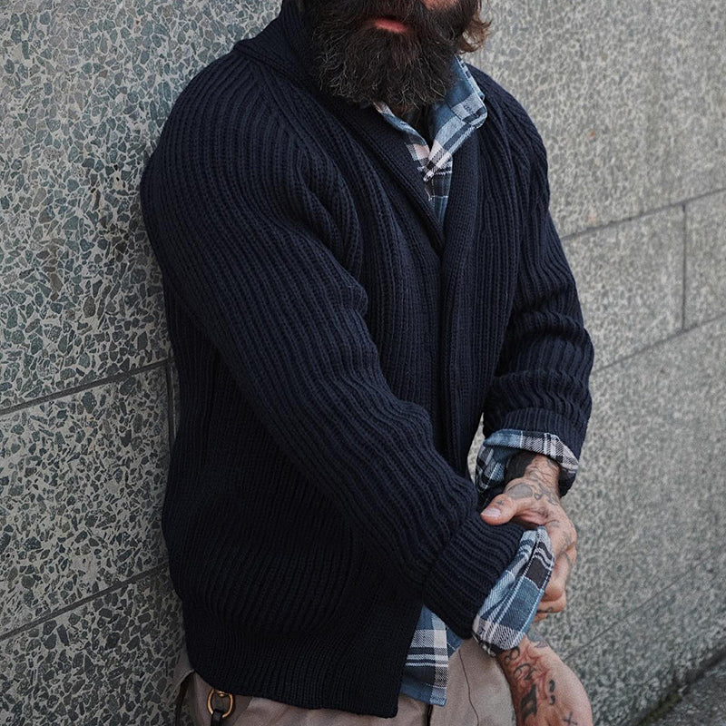 Men'S Vintage British Style Wool Knitted Cardigan artswardrobe
