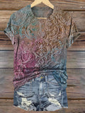 Women's Art Painting Hippie Print Crew Neck T-Shirt