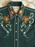 Comstylish Vintage Western Floral Embroidered Blouse