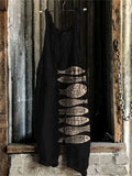 Comstylish Fish Japanese Lino Art Linen Blend Jumpsuit
