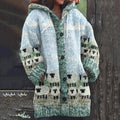 Fairman Island Flock Print Hooded Sweater Cardigan elevenforest