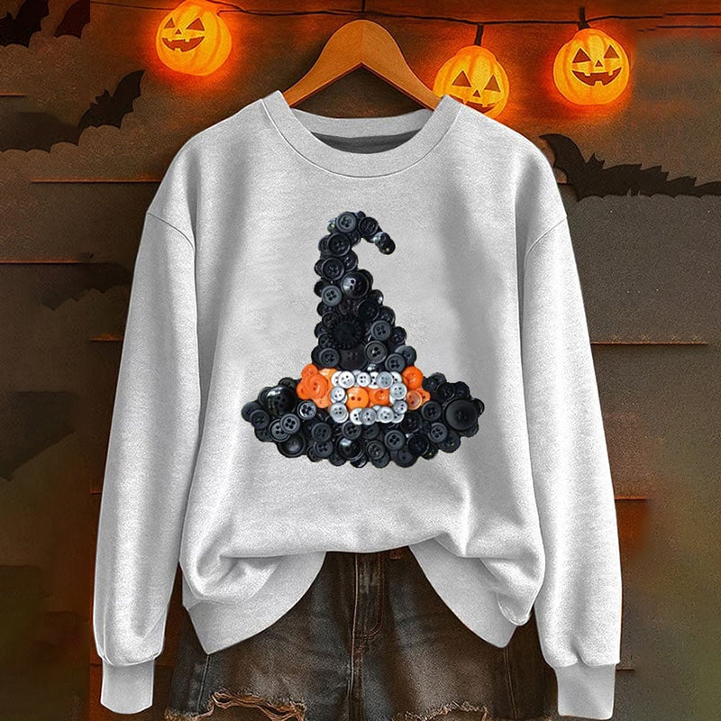 Comstylish Women's Halloween Print Crew Neck Casual Sweatshirt