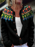 Vintage Icelandic Pattern Cozy Knit Cardigan elevenforest