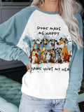 Comstylish Dog Make Me Happy Contrast Comfy Sweatshirt