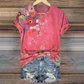 Floral Art Print Casual T-Shirt