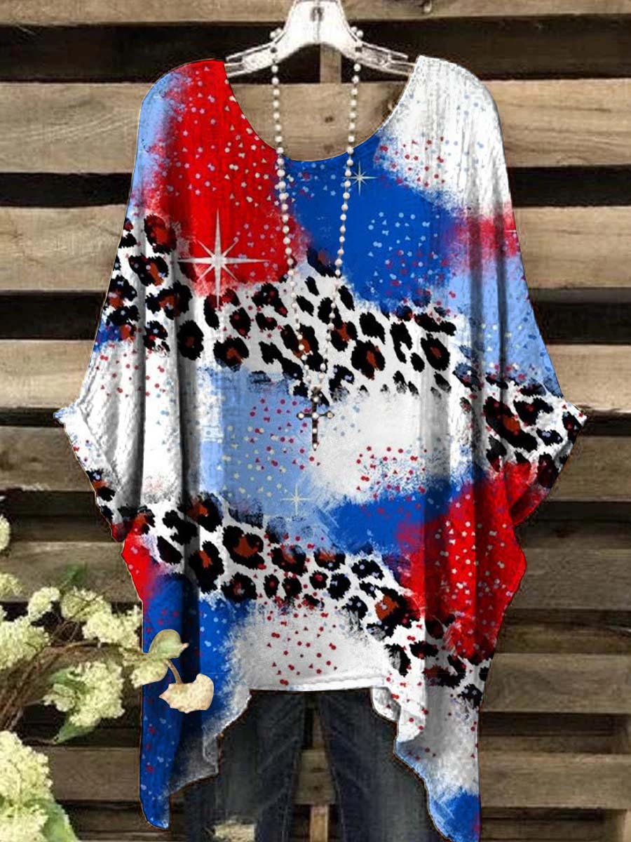 Women's Independence Day Abstract Print Casual Top