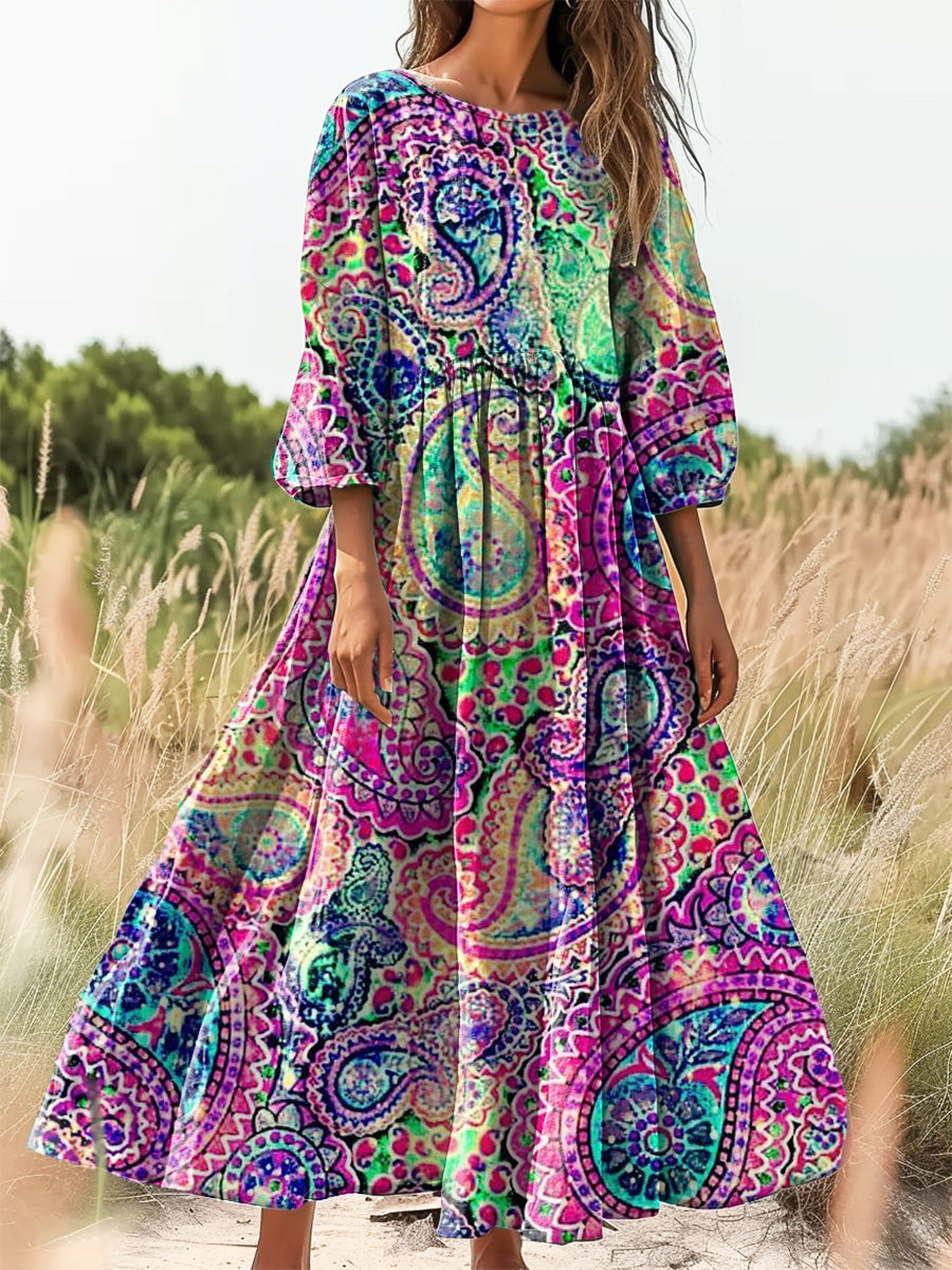 Women's Art Painting Hippie Print Dress