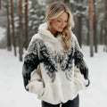 Comstylish Women's Viking Celtic Style Winged Color-blocked Comfortable Plush Hoodie