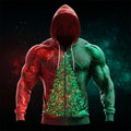 Comstylish Glowing Christmas Tree Art Men's Hooded Zipper Sweatshirt